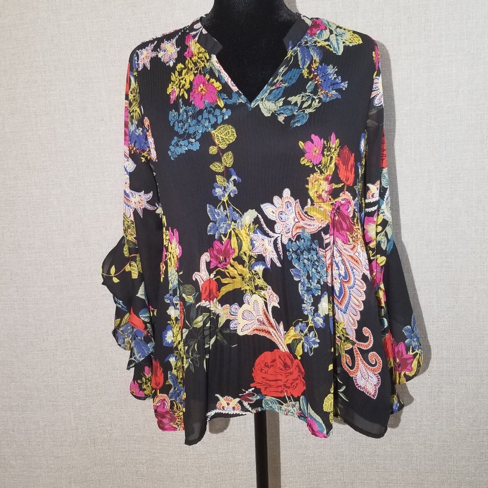 Spense Sheer Floral Blouse